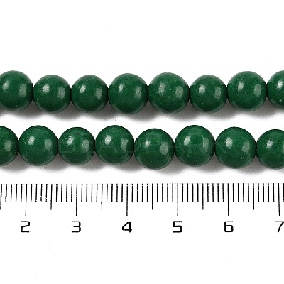 Natural Mashan Jade Round Beads Strands G-D263-8mm-XS35-1