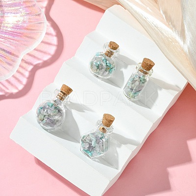 4Pcs Glass Wishing Bottle Decorations PALLOY-JF03100-1