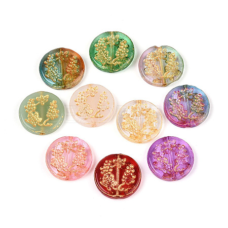 Baking Paint Transparent Glass Beads DGLA-N018-24A-1