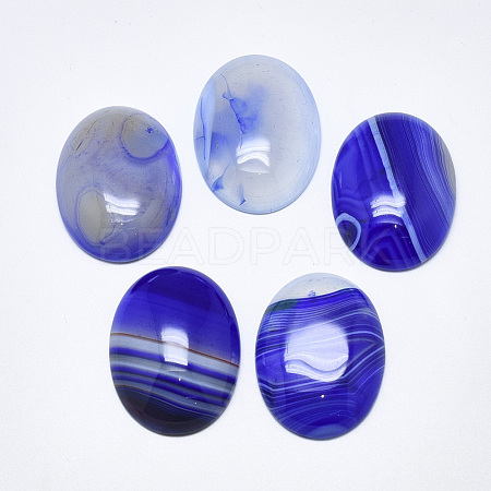 Natural Banded Agate/Striped Agate Cabochons X-G-T122-22C-1