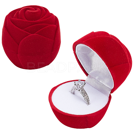 Rose Velet Jewelry Boxes CON-WH0092-63B-1