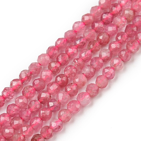 Natural Pink Tourmaline Beads Strands G-F619-20C-2mm-1