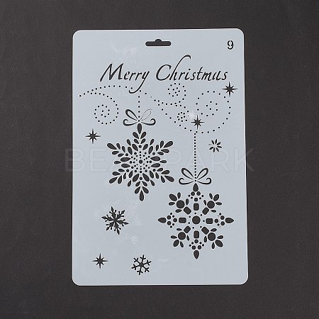 Creative Christmas Plastic Drawing Stencil X-DIY-L007-09-1