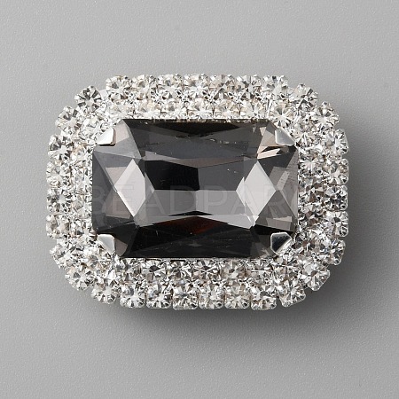 Glass Rhinestone Rectangle Shoe Decorations FIND-WH0002-12B-1