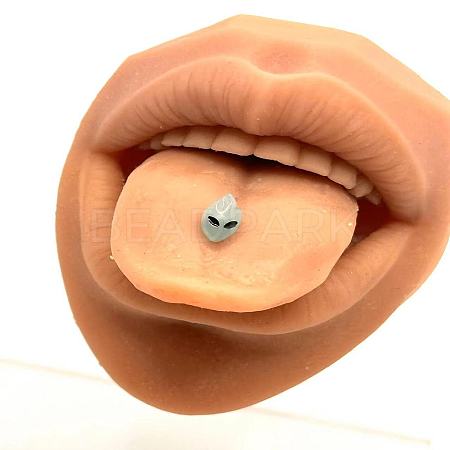 Luminous Alien 304 Stainless Steel with Resin Tongue Rings FS-WG932C6-03-1