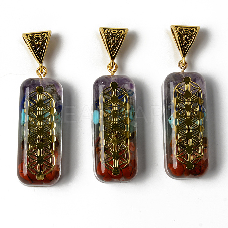 Rectangle Epoxy Resin Big Pendants G-R478-18A-1