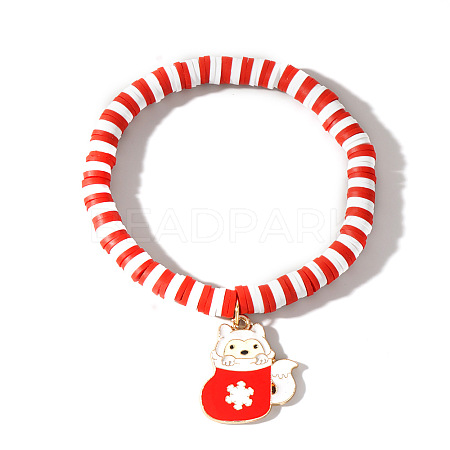 Christmas 304 Stainless Steel Enamel Charm Bracelets ZQ4442-22-1