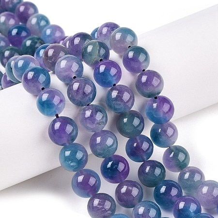 Dyed Natural White Jade Beads Strands G-T138-10mm-210-14-1