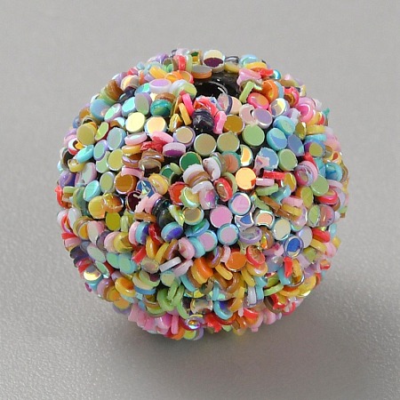 Opaque Acrylic Beads MACR-WH0010-12B-1