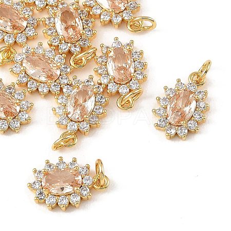 SHEGRACE Brass Micro Pave Cubic Zirconia Pendants XGRQ2O533-446A-G-1