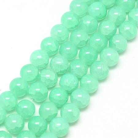 Baking Painted Crackle Glass Bead Strands DGLA-Q023-8mm-YS19-1