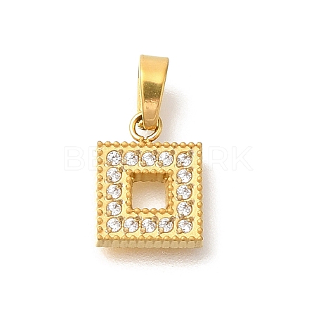 Ion Plating(IP) 304 Stainless Steel Micro Pave Cubic Zirconia Pendants STAS-H228-04G-03-1