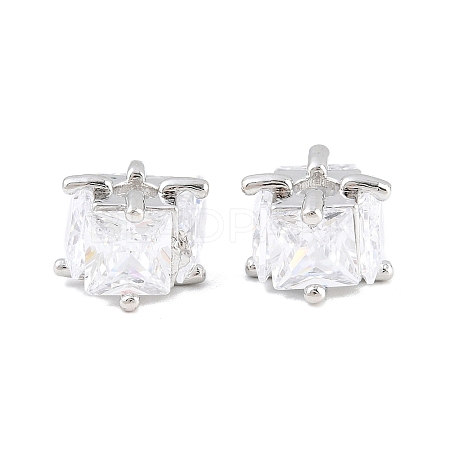 Brass Pave Clear Cubic Zirconia Beads CU-CBAF71E-01P-1