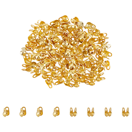 200Pcs Rack Plating Brass Bead Tips FIND-UN0016-30A-1