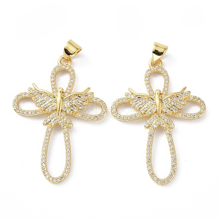 Brass Micro Pave Cubic Zirconia Pendant ZIRC-C021-22G-1