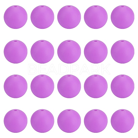 20Pcs Round Silicone Focal Beads SIL-SZ0003-20A-1