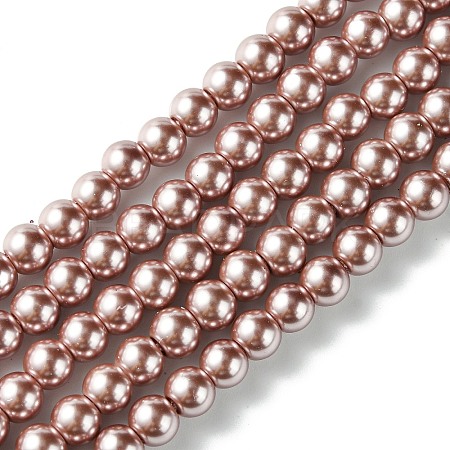 Eco-Friendly Dyed Glass Pearl Beads Strands HY-A008-6mm-RB085-1