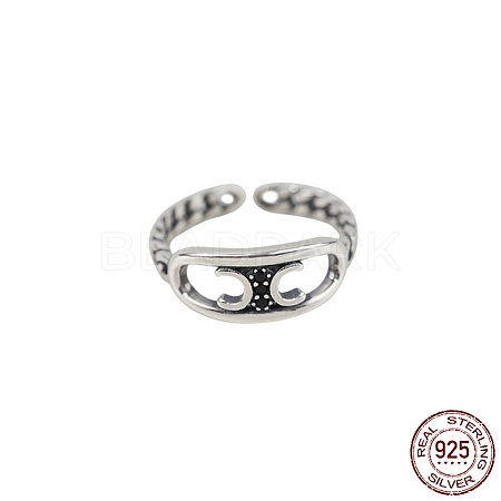 925 Thailand Sterling Silver Finger Rings RJEW-BB58353-1