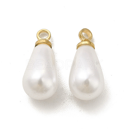Plastic Imitation Pearl Charms KK-H442-01G-1
