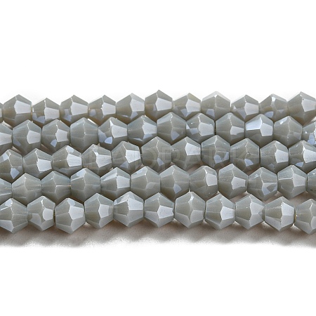 Opaque Solid Color Electroplate Glass Beads Strands EGLA-A039-P4mm-A14-1