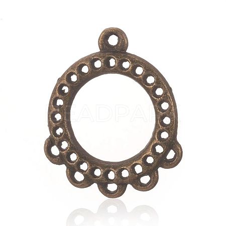 Tibetan Style Alloy Cabochon Connector Open Back Settings PALLOY-F178-08AB-1