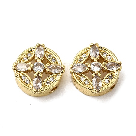 Rack Plating Brass Micro Pave Cubic Zirconia Beads KK-K377-18G-1