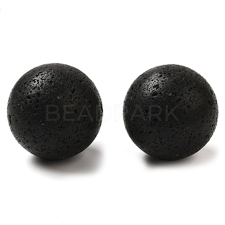 Natural Lava Rock Sphere Beads G-C154-04-1