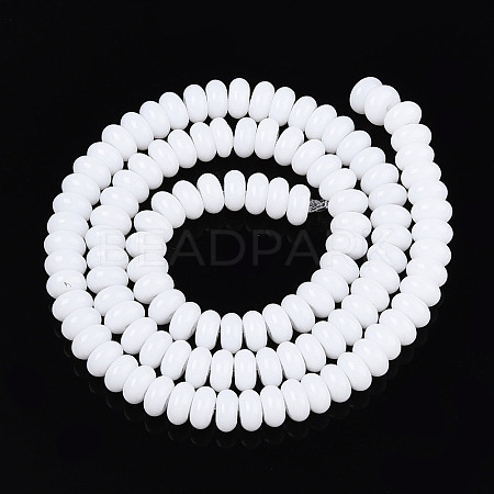 Opaque Spray Painted Glass Beads GLAA-ZX008-4mm-18G-1