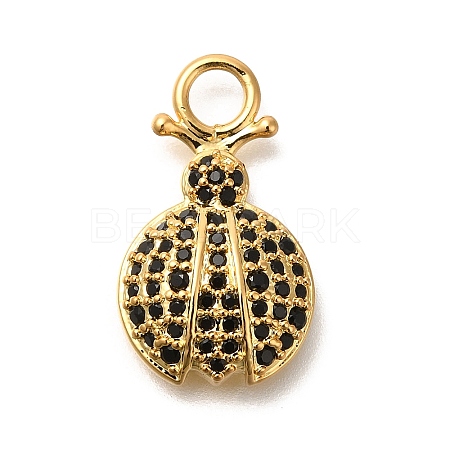 Brass Micro Pave Cubic Zirconia Pendants KK-M295-23G-01-1