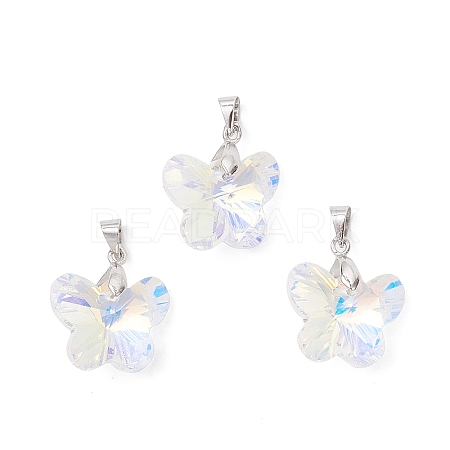 AB Color Plated Glass Pendants PALLOY-JF04594-02-1