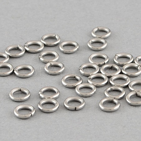 Tarnish Resistant 304 Stainless Steel Open Jump Rings A-STAS-Q186-02-4X0.8mm-1