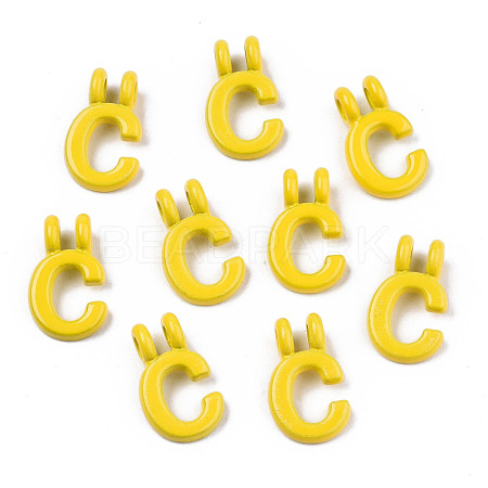 Spray Painted Alloy  2-Loop Link Pendants X-PALLOY-T075-48C-RS-1