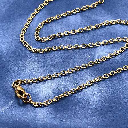 304 Stainless Steel Cable Chain Necklace Making X-STAS-P045-01G-A-1