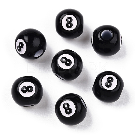 Spray Painted Acrylic Beads SACR-N009-05-1