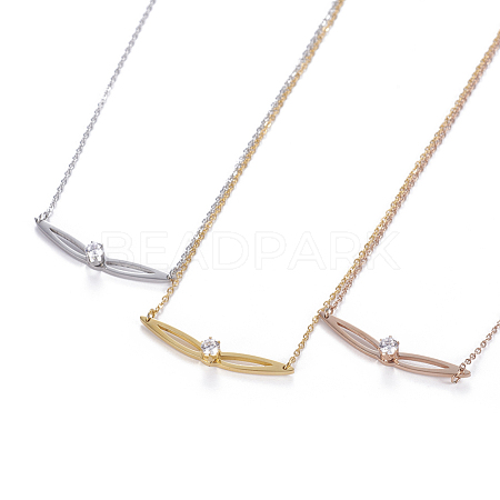 304 Stainless Steel Pendant Necklaces NJEW-O118-04-1
