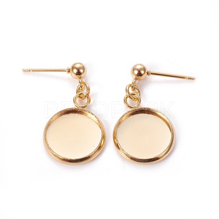 304 Stainless Steel Stud Earring Settings STAS-L226-019G-G-1