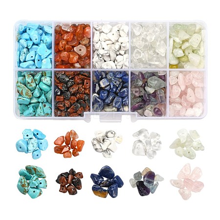 150G 10 Style Natural & Synthetic Gemstone Beads G-FS0002-13-1