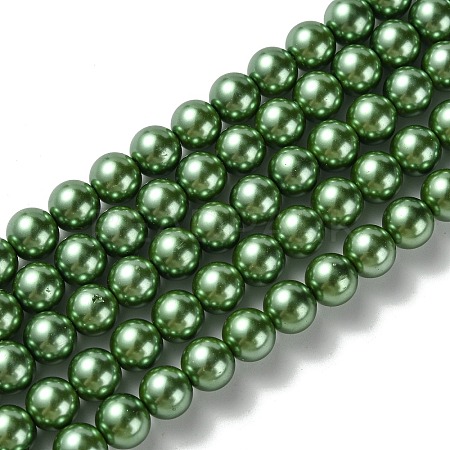 Eco-Friendly Dyed  Glass Pearl Round Bead Strands HY-A002-8mm-RB074-1