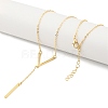 Alloy V Shaped Tassel Pendant Cable Chain Necklaces for Women NJEW-M012-02G-1