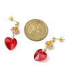 Glass Heart Dangle Stud Earrings EJEW-MZ00113-3