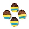 Epoxy Resin & Walnut Wood Pendants RESI-N039-121B-1