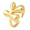Initials Brass Open Cuff Ring for Women RJEW-N046-02K-G-1