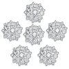 CHGCRAFT 6Pcs 1-Hole Alloy Rhinestone Shank Buttons BUTT-CA0001-16A-1