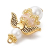 Pearlized Glass Pearl & Glass Pendants PALLOY-MZ00978-07-4
