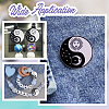 8Pcs Round with Sun and Moon Food Grade Eco-Friendly Silicone Focal Beads  SIL-NB0001-46-5