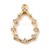 Eco-Friendly Brass Micro Pave Clear Cubic Zirconia Pendants ZIRC-C027-09G-RS-1