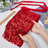 Polyester with Glitter Waist Belt with Curb Chains AJEW-WH0166-70B-3