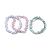 Chips Natural Larimar & Blue Lace Agate & Kunzite Beaded Stretch Bracelets Sets X-BJEW-JB05332-01-5