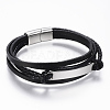 PU Leather Cord Multi-strand Bracelets BJEW-F288-16P-1