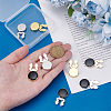 4 Pairs 4 Styles Brass Cufflinks BUTT-ME0001-04-3